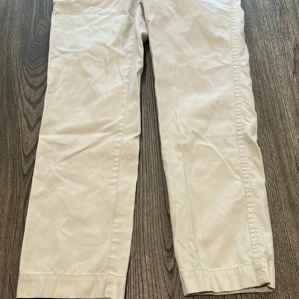 Tommy Hilfiger Mens Chino Pants Mid-Rise Flat Front Custom Fit Beige Size 30/30